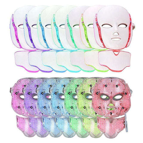7 Color LED Photon Skin Rejuvenation Facial Neck Mask Beauty Therapy Machine Firming Tightening