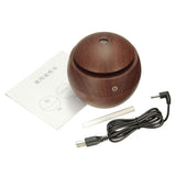 USB Wooden Ultrasonic Aroma Humidifier Air Essential Oil Diffuser with Color Changing LED Lamp