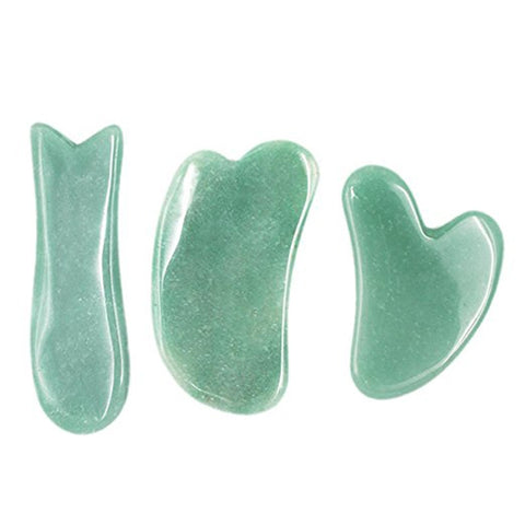 3PCS Aventurine Gua Sha Scraping Massage Tools Natural Stone Guasha Board For SPA Acupuncture