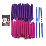 40pcs 55cm DIY Hair Magic Curler Long Spiral Curls Top Up Pack with 5pcs Curling Rod & PVC Packing Bag