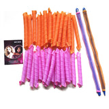 40pcs 55cm DIY Hair Magic Curler Long Spiral Curls Top Up Pack with 5pcs Curling Rod & PVC Packing Bag