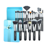 JAF Valentine's 24pcs Makeup Brushes Excellent Gift Synthetic Make Up Brush Set Green Box Packing for Make-up Lady #J2418GN-B